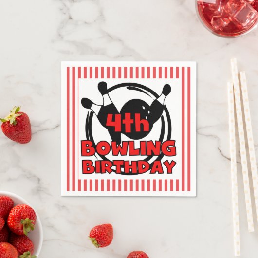 Serviette En Papier 4e Bowling Sports Papier d'anniversaire (En situation)
