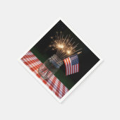 Serviette En Papier 4th of July Sparklers With American Flag (Coin)