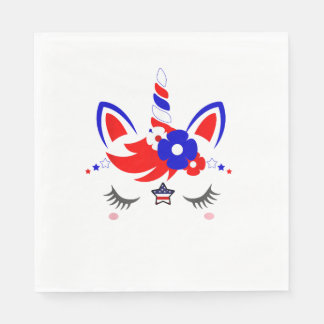 Serviette En Papier 4th of July Unicorn Top Funny Cute Patriotic Women