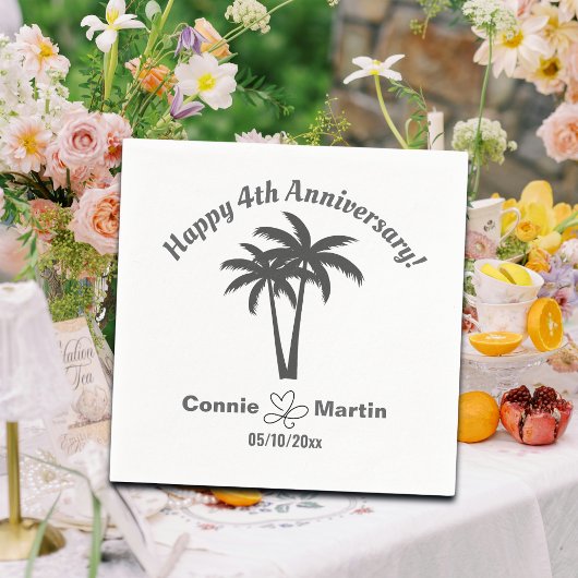 Serviette En Papier 4th Wedding Anniversary Palm Trees