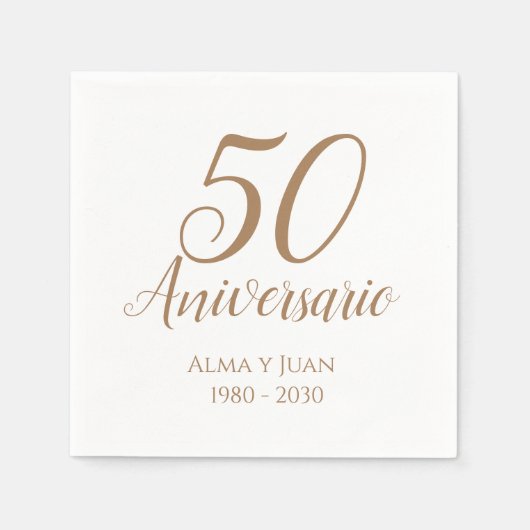 Serviette En Papier 50 Aniversario Espagne Cinquantième Anniversaire N (Devant)