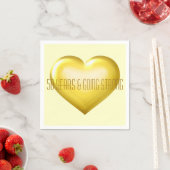 Serviette En Papier 50 Anniversaire du coeur d'or solide (En situation)