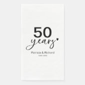 Serviette En Papier 50 Anniversaire Mariage Noir Et Blanc (Devant)