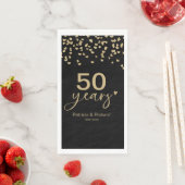 Serviette En Papier 50 Anniversaire Mariage Noir Et Or (En situation)