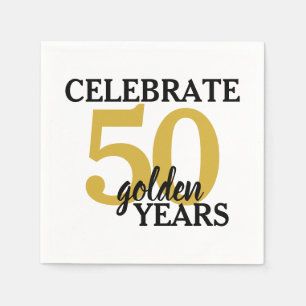 Serviette En Papier 50 ans d'or 50e anniversaire Mariage