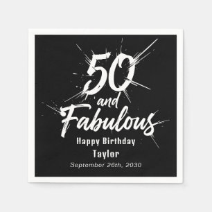 Serviette En Papier 50 ans et Fabuleux Anniversaire Explosion Moderne