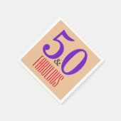Serviette En Papier 50 ans et Fabuleux Chic Anniversaire de référence (Coin)