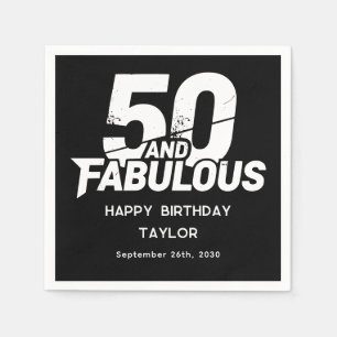 Serviette En Papier 50 ans et Fabuleux Grunge Gras Anniversaire