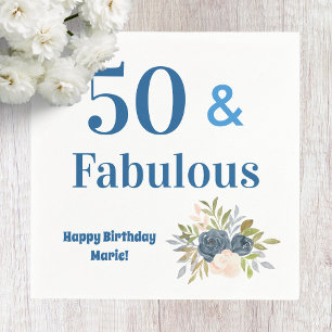Serviette En Papier 50 ans et Fabuleux Typographie Fête d'anniversaire