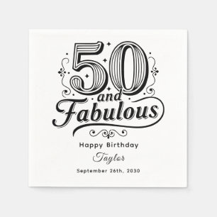 Serviette En Papier 50 ans et Fantastiques Tourbillons Festifs Fantais