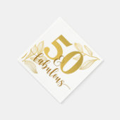 Serviette En Papier 50 ans et typographie dorée fabuleuse (Coin)