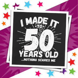 Serviette En Papier 50 ans vieux mème sarcastique drôle 50ème annivers