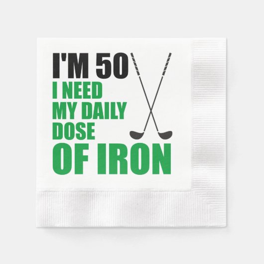 Serviette En Papier 50 Dose Quotidienne De Serviettes De Fer Golfer Pa (Devant)