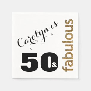 Serviette En Papier "50 et anniversaire" de parties scintillantes