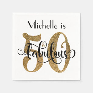 Serviette En Papier 50 et anniversaire fabuleux de typographie de