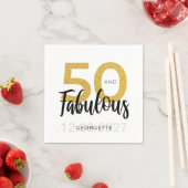 Serviette En Papier 50 et Fab Anniversaire Script papier (En situation)