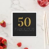 Serviette En Papier 50 et fabuleuse Black Gold Birthday Party (En situation)