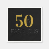 Serviette En Papier 50 et fabuleuse Black Gold Birthday Party (Devant)