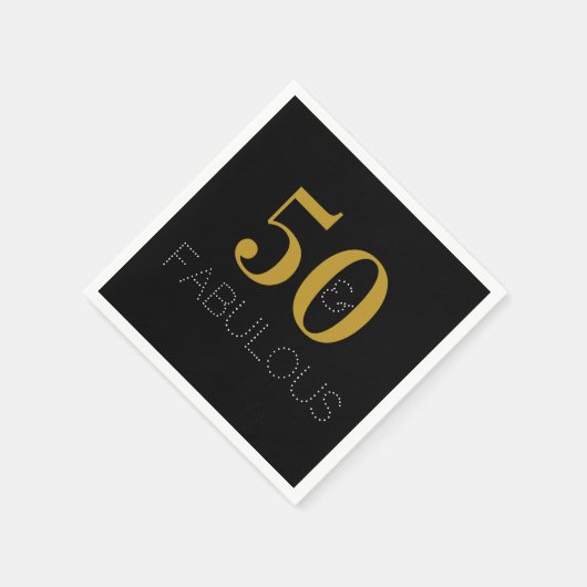 Serviette En Papier 50 et fabuleuse Black Gold Birthday Party (Coin)