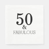 Serviette En Papier 50 Et Fabuleuse fête d'anniversaire Black White 20 (Devant)