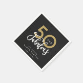 Serviette En Papier 50 et fabuleuse fête d'anniversaire d'or (Coin)