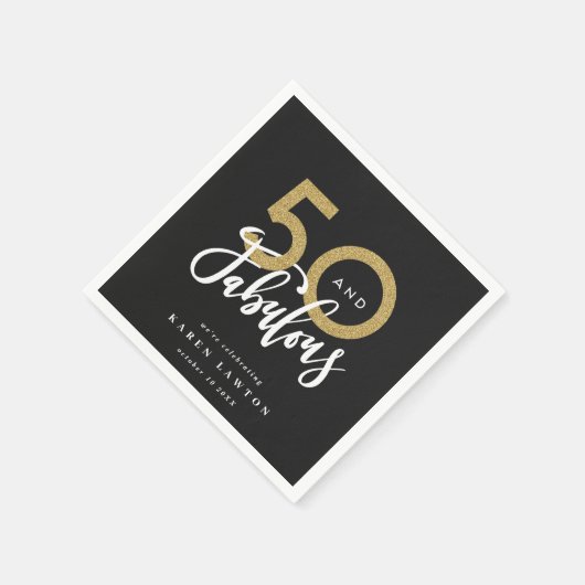 Serviette En Papier 50 et fabuleuse fête d'anniversaire d'or (Coin)