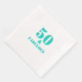 Serviette En Papier 50 Et Fabuleuse fête d'anniversaire Turquoise Blue (Coin)
