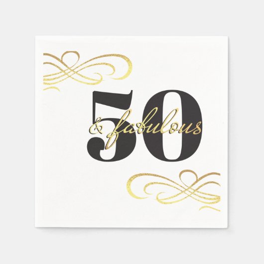 Serviette En Papier 50 et fabuleuse fête du 50e anniversaire (Devant)