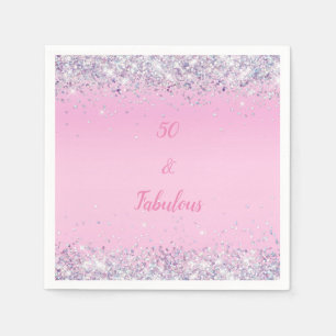 Serviette En Papier 50 et fabuleuse Parties scintillant holographique