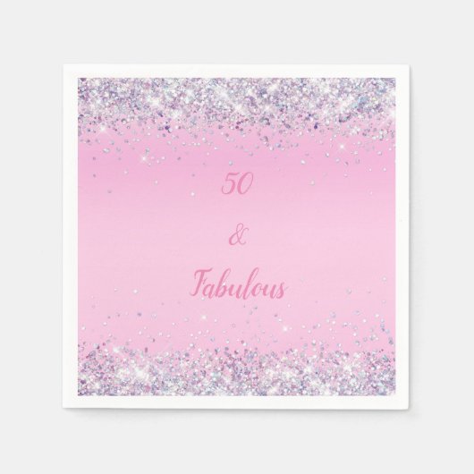 Serviette En Papier 50 et fabuleuse Parties scintillant holographique  (Devant)