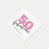 Serviette En Papier 50 et fabuleux 50e anniversaire fête rose (Coin)