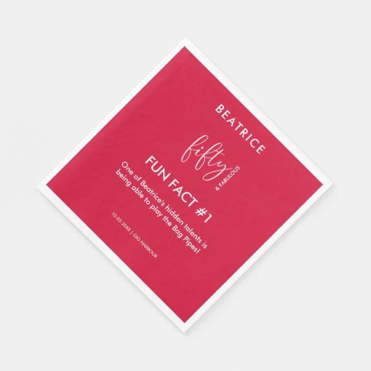 Serviette En Papier 50 et fabuleux 50e anniversaire Fun Fact (Coin)