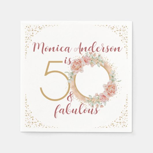 Serviette En Papier 50 et fabuleux 50e anniversaire Parties scintillan (Devant)