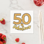 Serviette En Papier 50 et fabuleux 50e Gold Effect Anniversaire (En situation)