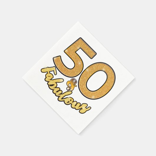 Serviette En Papier 50 et fabuleux 50e Gold Effect Anniversaire (Coin)