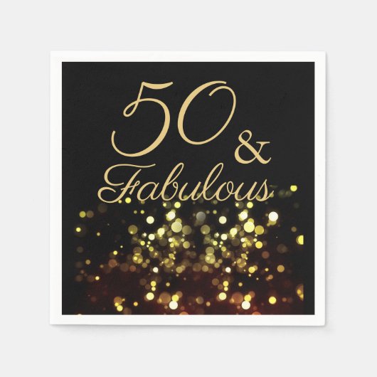 Serviette En Papier 50 et Fabuleux anniversaire (Devant)