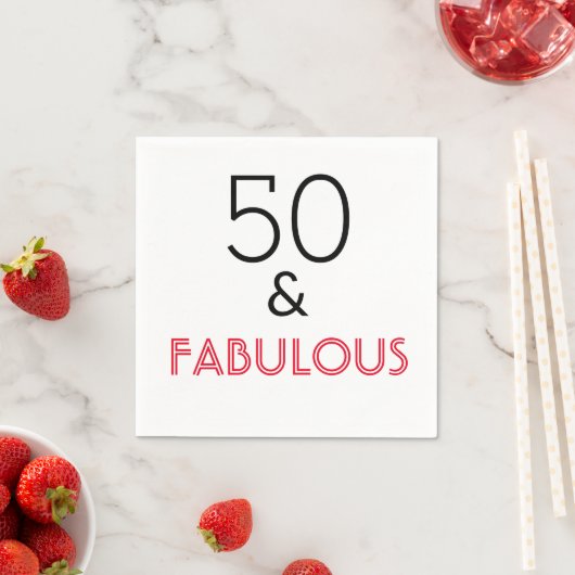 Serviette En Papier 50 et Fabuleux anniversaire (En situation)