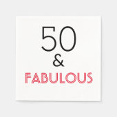 Serviette En Papier 50 et Fabuleux anniversaire (Devant)