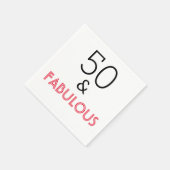 Serviette En Papier 50 et Fabuleux anniversaire (Coin)