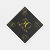 Serviette En Papier 50 et Fabuleux Anniversaire Art Déco style (Coin)