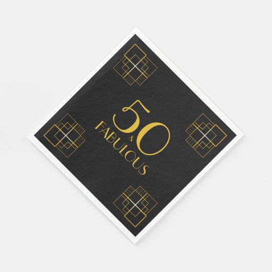 Serviette En Papier 50 et Fabuleux Anniversaire Art Déco style (Coin)