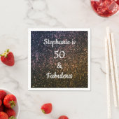 Serviette En Papier 50 Et Fabuleux Anniversaire Gold Black Parties sci (En situation)