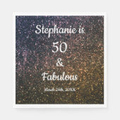 Serviette En Papier 50 Et Fabuleux Anniversaire Or Noir Parties scinti (Devant)