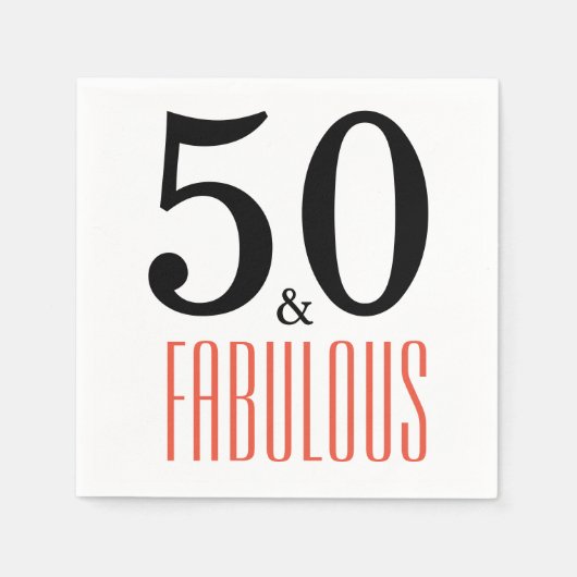 Serviette En Papier 50 et fabuleux Anniversaire Papier de fête serviet (Devant)