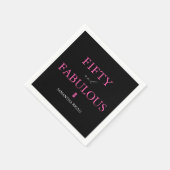 Serviette En Papier 50 et Fabuleux Anniversaire rose et noir (Coin)