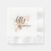 Serviette En Papier 50 Et Fabuleux Anniversaire Serviettes Rose Et Or (Devant)
