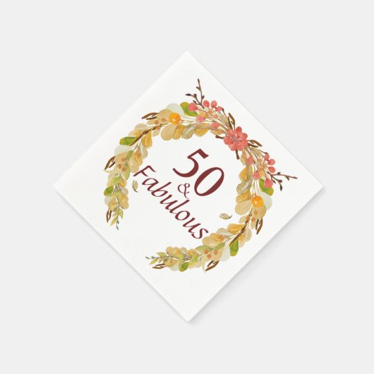 Serviette En Papier 50 et fabuleux automne bourgogne (Coin)