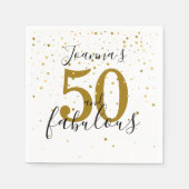 Serviette En Papier 50 et fabuleux Black and Gold 50e anniversaire (Devant)
