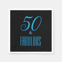 50 Et Fabuleux Black Party Napkin