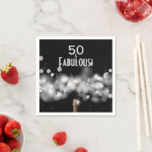 Serviette En Papier 50 et Fabuleux Champagne Anniversaire Serviettes (En situation)